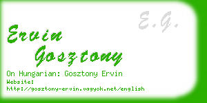 ervin gosztony business card